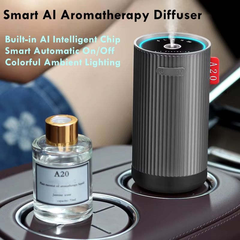 Smart AI Car Aroma Diffuser, Intelligent Aromatherapy Machine with Built-In AI Intelligent Sensor,Colorful Atmosphere Light