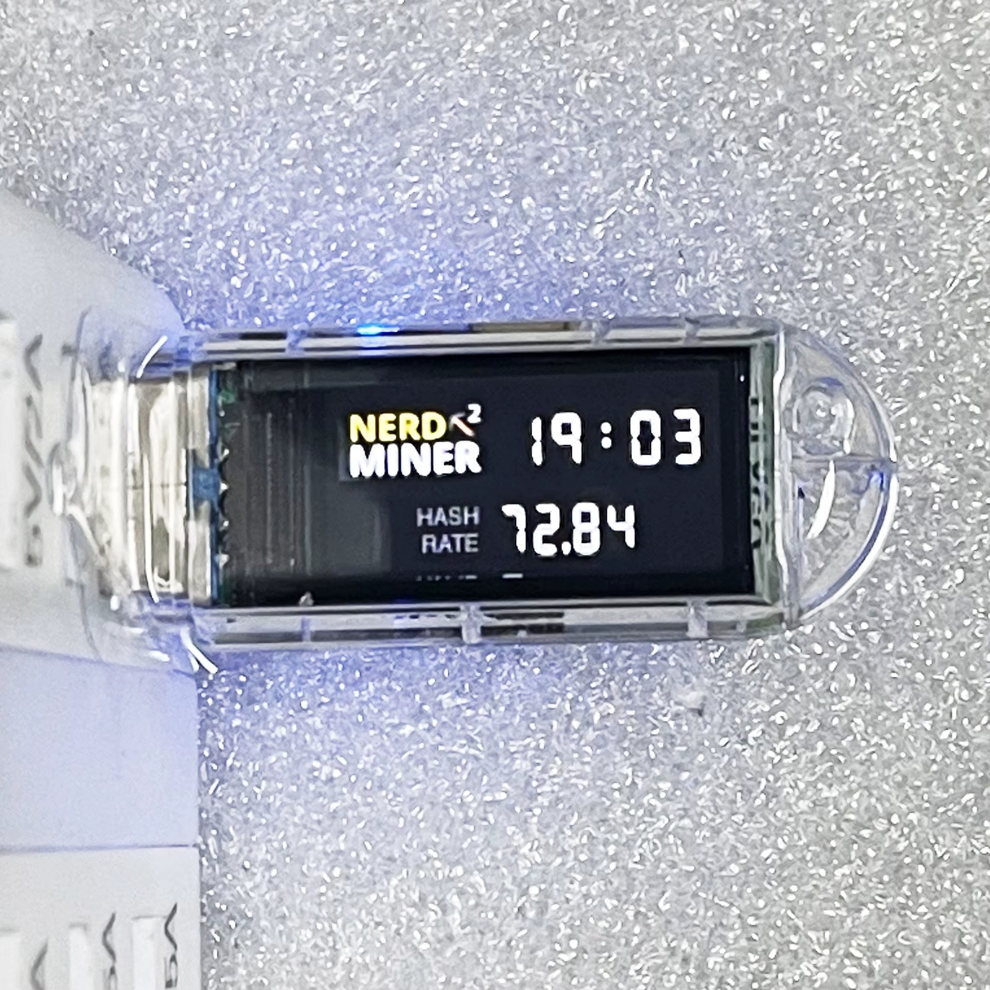 Nerd Miner 73Kh/S USB Miner Thumb Bitcoin Miner Solo Lottery Miner with Mini Display Luckyminer V3 Plug and Play Bitcoin Mining