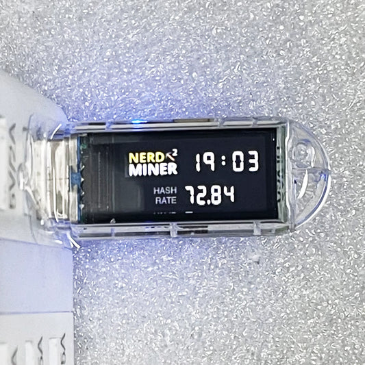 Nerd Miner 73Kh/S USB Miner Thumb Bitcoin Miner Solo Lottery Miner with Mini Display Luckyminer V3 Plug and Play Bitcoin Mining