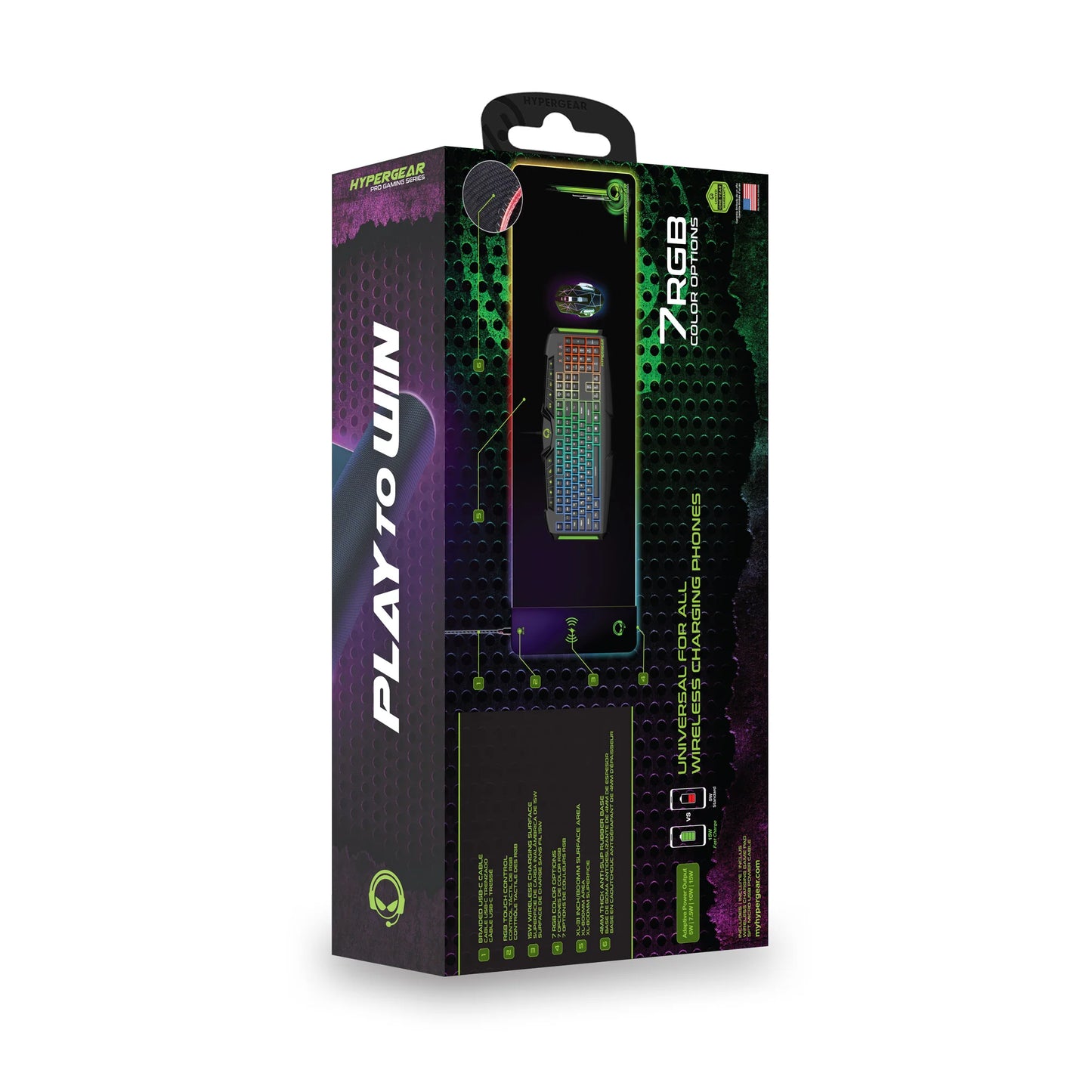 Hypergear Battle Charge Wireless Gaming Mouse Pad with Wireless Charging