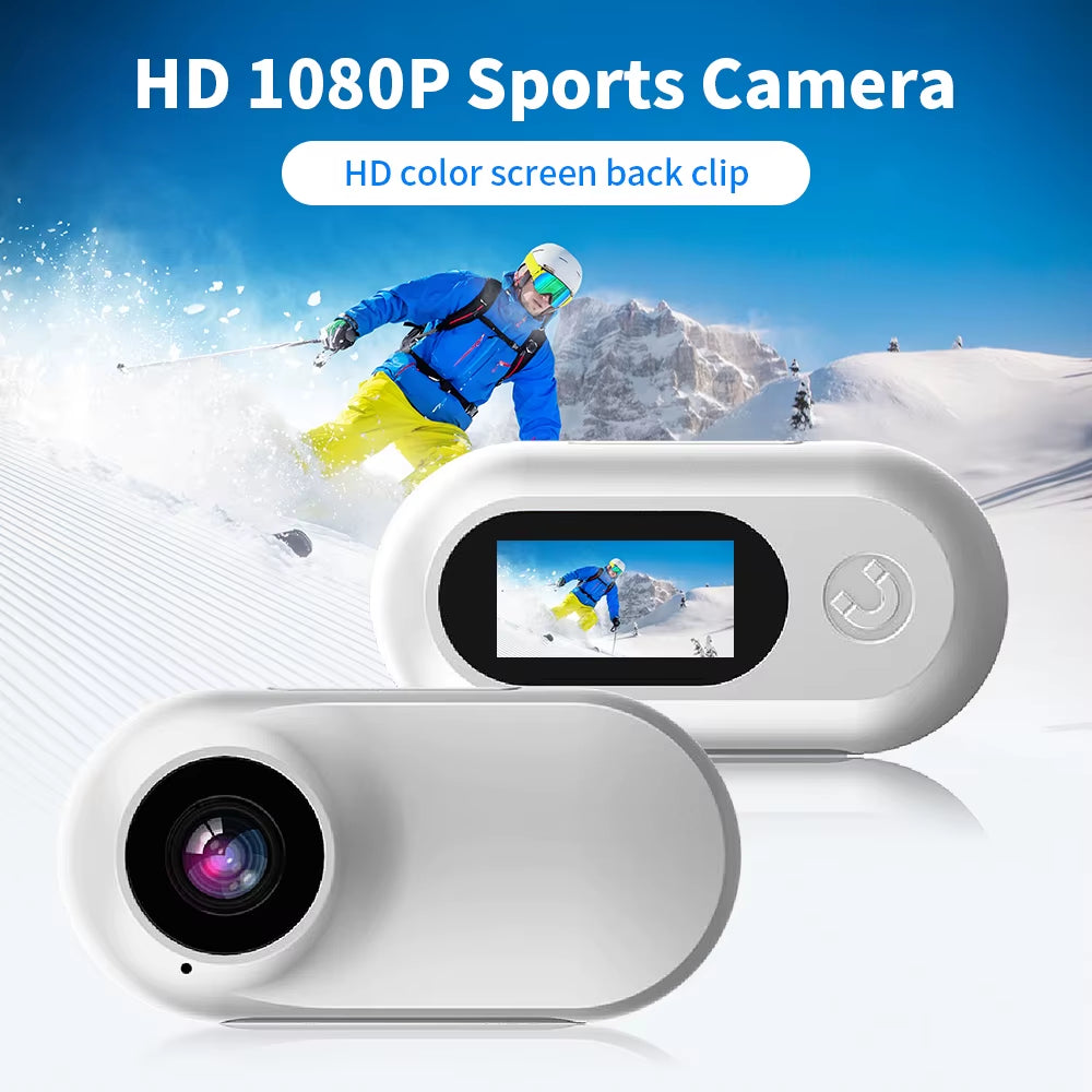 Small Action Camera, Portable Thumb Camera for Travel, Sports,Vlogging, Weight 22G, with Portable Camera Accessories, Data Cable