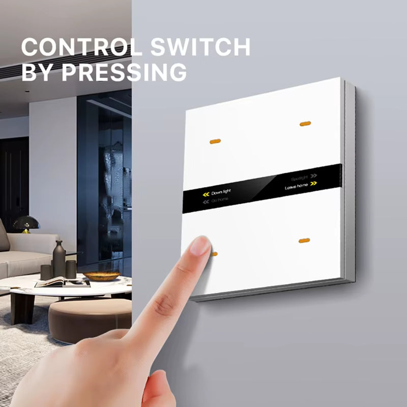 Tuya Zigbee Smart Scene Switch Lighting Smart Control Scene Control Switch Panel Smart Socket Smart Switch 485 86 Box